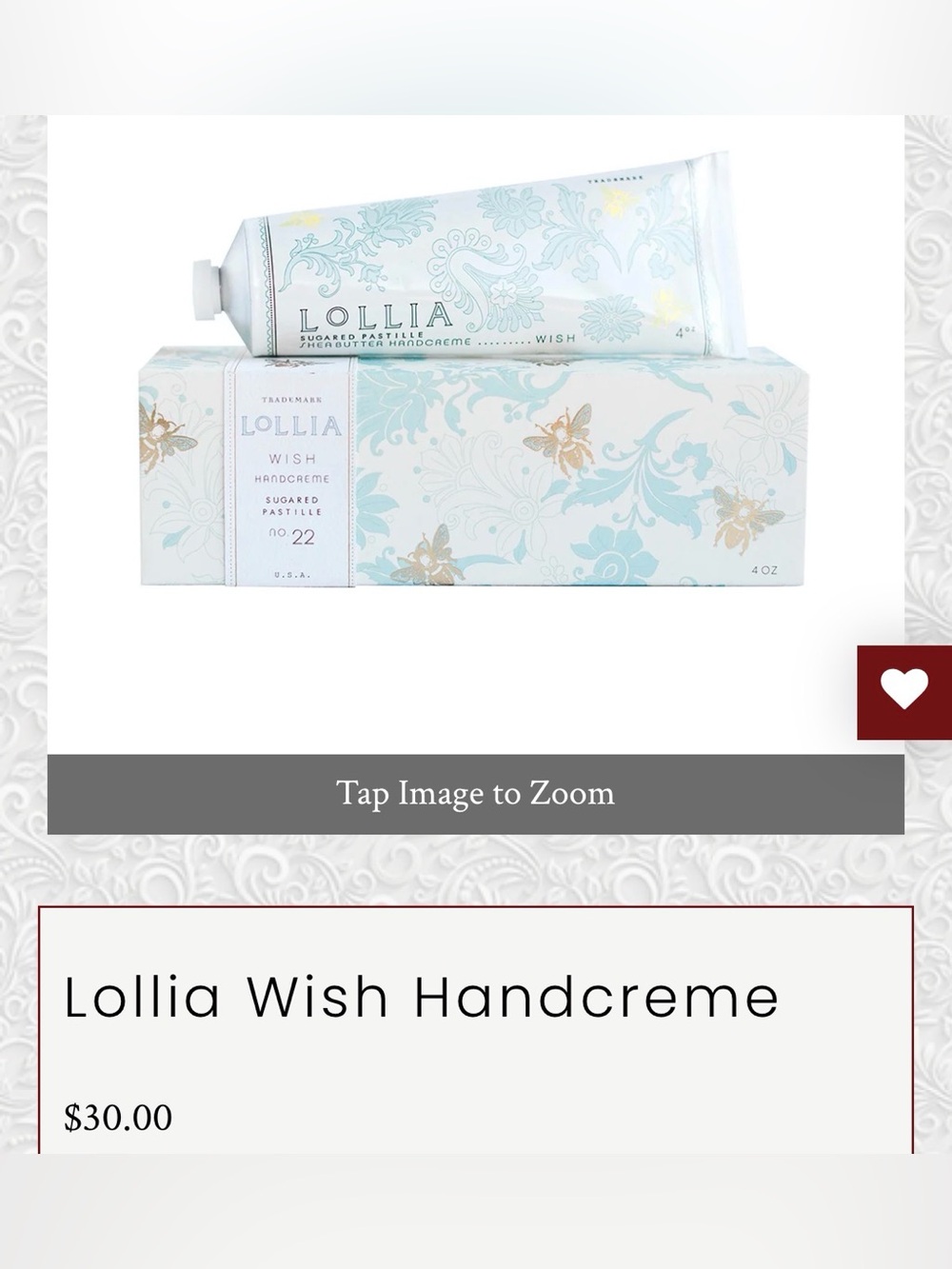 NEW Lollia Handcreme & Body Butter Sugared Pastille in Pale Blue & Gold Accents